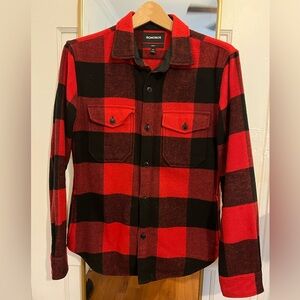 Bonobos Wool Overshirt Red and Black Plaid